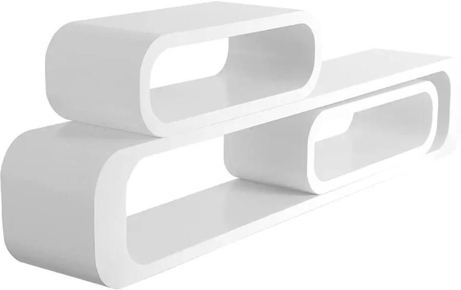 RM Store Set Van 3 Drijvende Planken Decoratieve Wandplanken Woonkamer Wit 95 x 17 5 x 16 cm. 40 x 13 x 16 cm
