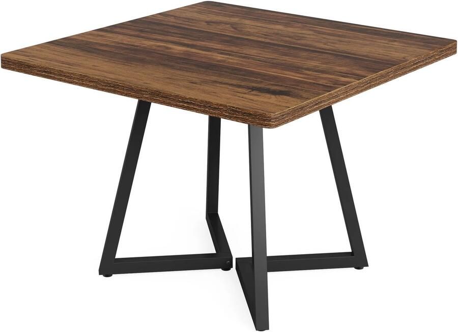 RM Store Vierkante Eettafel Industriële Tafel Houten Keukentafel 4 Personen Metalen Onderstel Eetkamer 80 x 80 x 75 cm