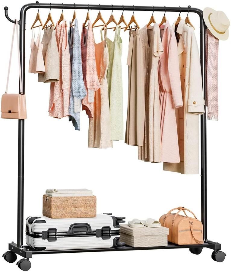 Robuust Kledingrek 54 4 kg Draagvermogen Mobiel en Hoogteverstelbaar