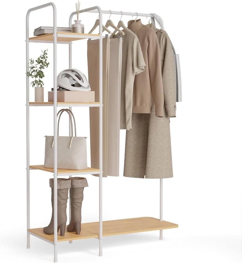 Robuust Kledingrek met Schoenenrek Eenvoudige Montage Krasbestendig en Hoge Stabiliteit tot 35 kg