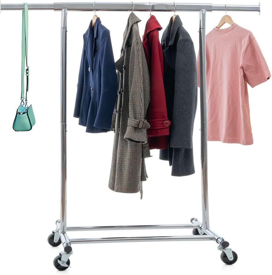 Robuust Kledingrek Professionele Kwaliteit 1 stuk Verchroomd Staal