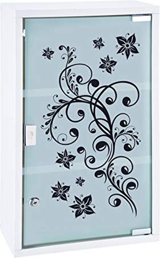 Robuust medicijnkastje met planken Afsluitbaar wandkast van glas en roestvrij staal