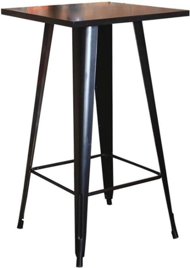 Robuuste Bartafel van Hout Industriële Stijl Bistrotafel voor Keuken en Bar (60 x 60 x 103 cm) - Foto 2