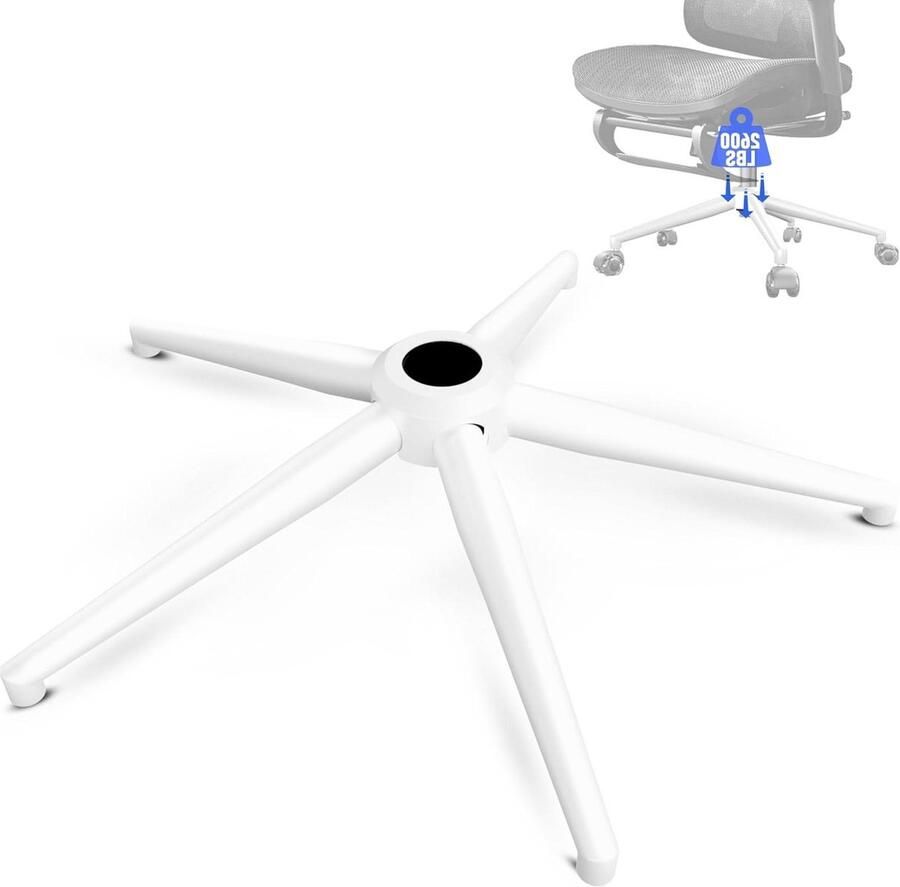 Robuuste bureaustoel kruisvoet 5-sterrenframe metalen draaikruis tot 2600 pond 11mm x 22mm wielen 50mm gasveer SYT-Base-REP