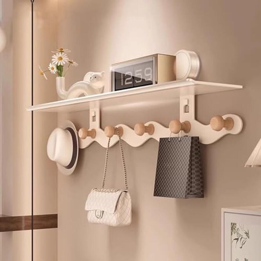 Robuuste Deurhaken voor Kleding Muurhaken voor Garderobe Wit 36 cm