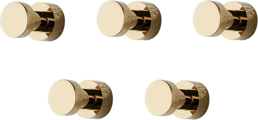 Robuuste klevende goudkleurige wandhaken handdoekhaak voor badkamer keuken deur kast messing 5 stuks