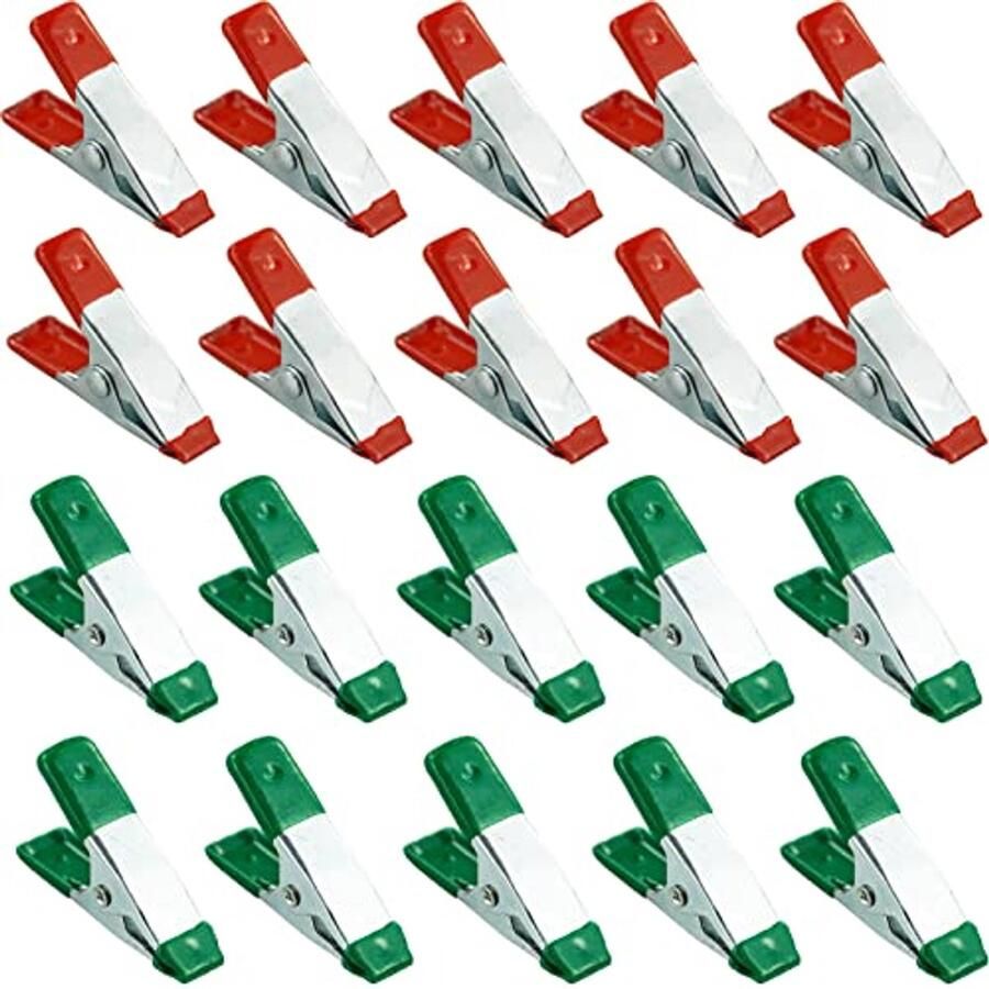 Robuuste Metalen Veerklemmen met Rubber Coating 20 Stuks voor Klemmen en Vastzetten
