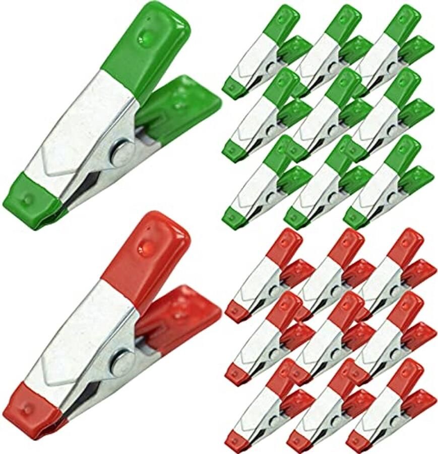 Robuuste metalen veerklemmen met rubberen coating 20 stuks voor dekzeil camping en houtbewerking