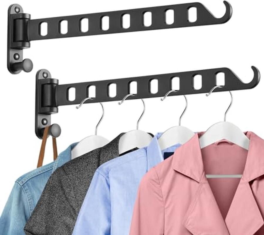 Robuuste wandkapstok met 8 gaten Ruimtebesparende kleerhanger van massief aluminium