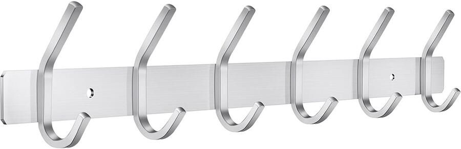 Robuuste wandkapstok multifunctioneel matzwart roestvrij staal