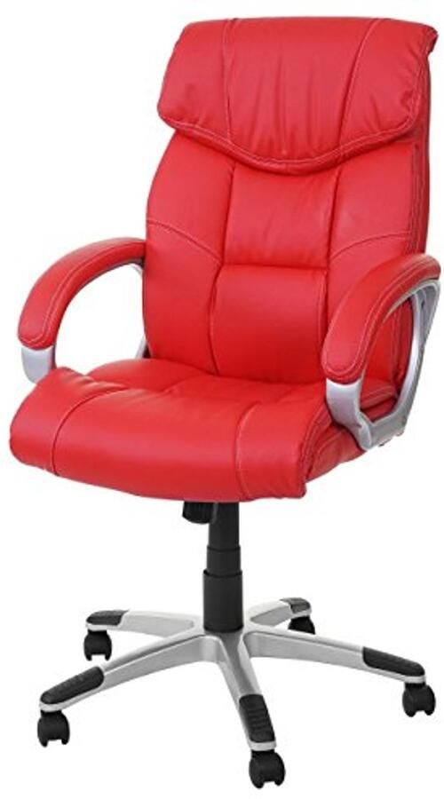 Rode Draaistoel voor Managers Kunstleer Bureaustoel
