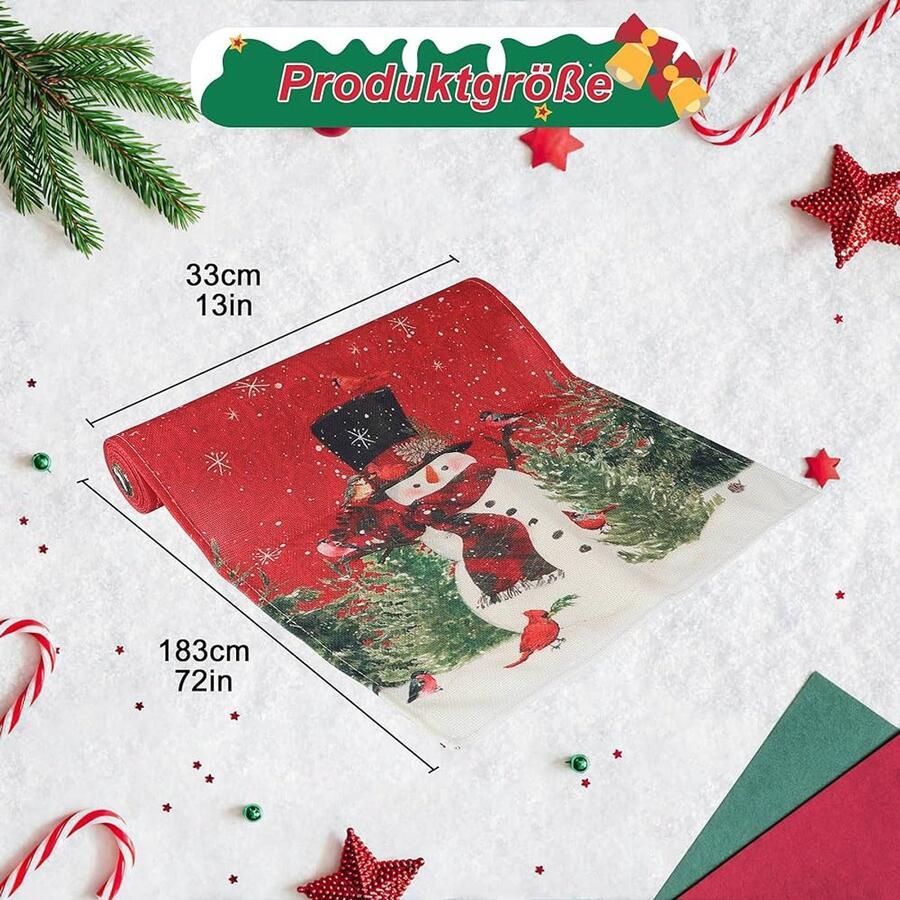 Rode Kersttafelloper Polyester Perfect voor Kerstdecoratie