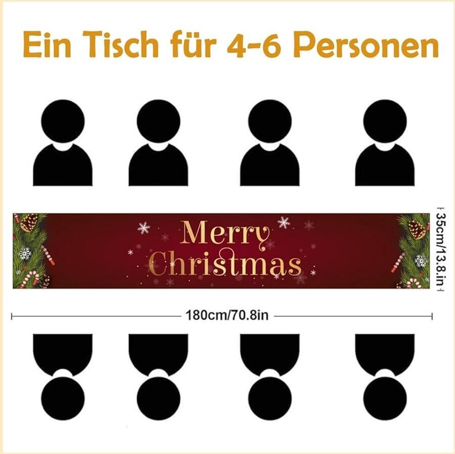 Rode kersttafelloper sfeervolle tafeldecoratie 1 stuk synthetisch 35 x 185 cm