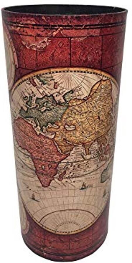 Rode ronde paraplubak van MDF canvas in vintage stijl voor thuiskantoor