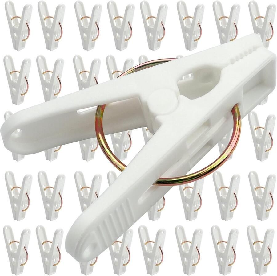 Roellgs clothes hooks pack of 40 clothes drying clips windproof clothes hooks rustproof hooks for home and garden