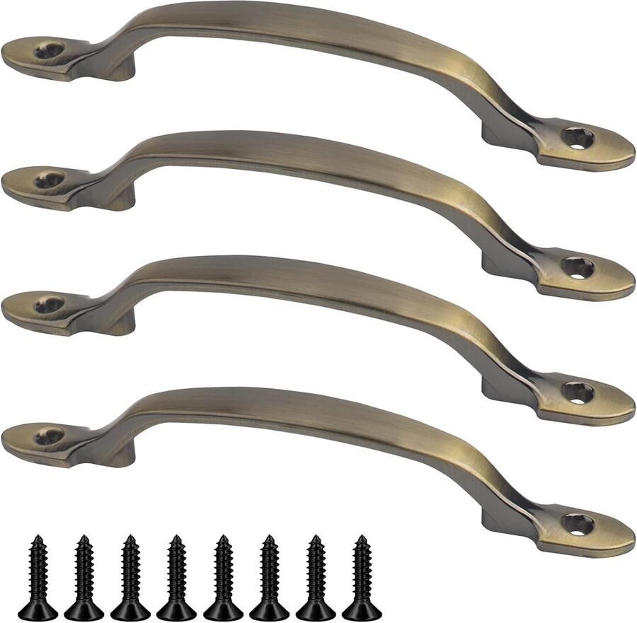 Roellgs Door Handles D Handle Wooden Gates Door Handle Suitable for Bathroom Shed Pull Handle Cupboard (Retro Colour)