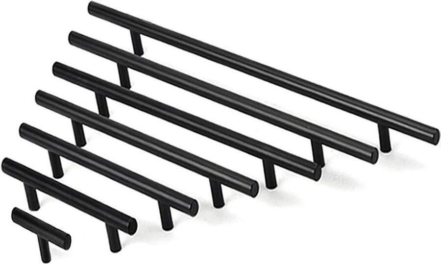 Schuifladenknop Meubelgreep Roestvrij Staal T-balk 224mm Zwart 6 Stuks Bijkomende trefwoord: Kastdeurknoppen