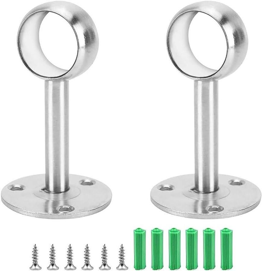 2 STKS 22 mm Gordijnroede Beugel Kleding Drogen Stang Beugel Plafond Roestvrij Staal Garderobe Stang Beugel Geschikt voor Badkamer Balkon Keuken Kledingkast