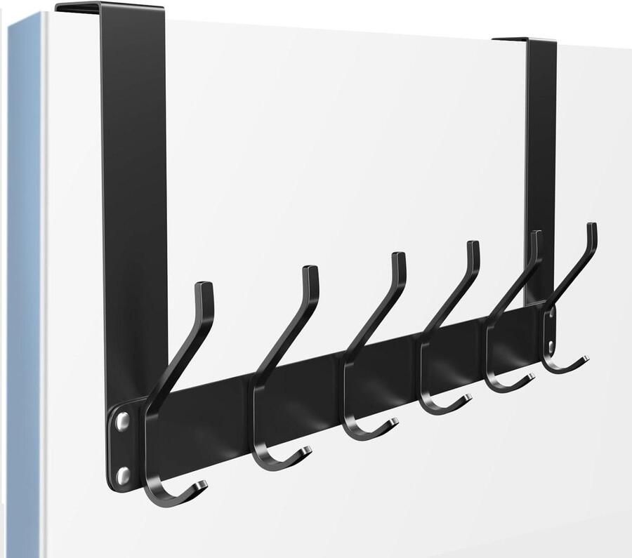 Roestvrij stalen deurhaken met dubbele haken kledinghaken voor keuken kantoor badkamer deurdikte tot 45 cm deurkapstok opdekdeur