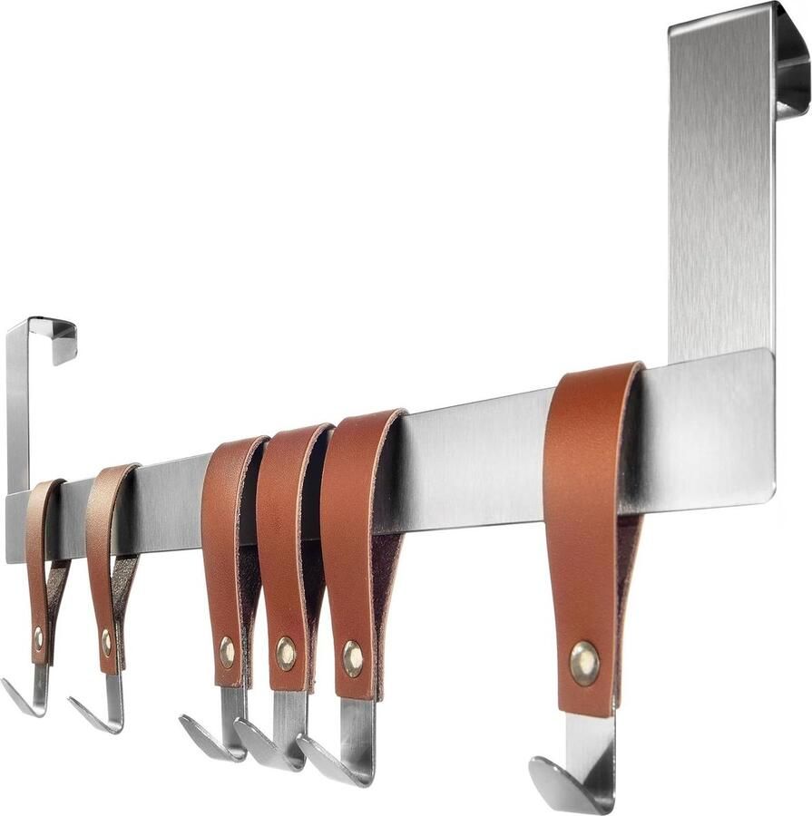 Roestvrij stalen deurkapstok met flexibele kledinghaken Ruimtebesparende deurhaken deurkapstok opdekdeur