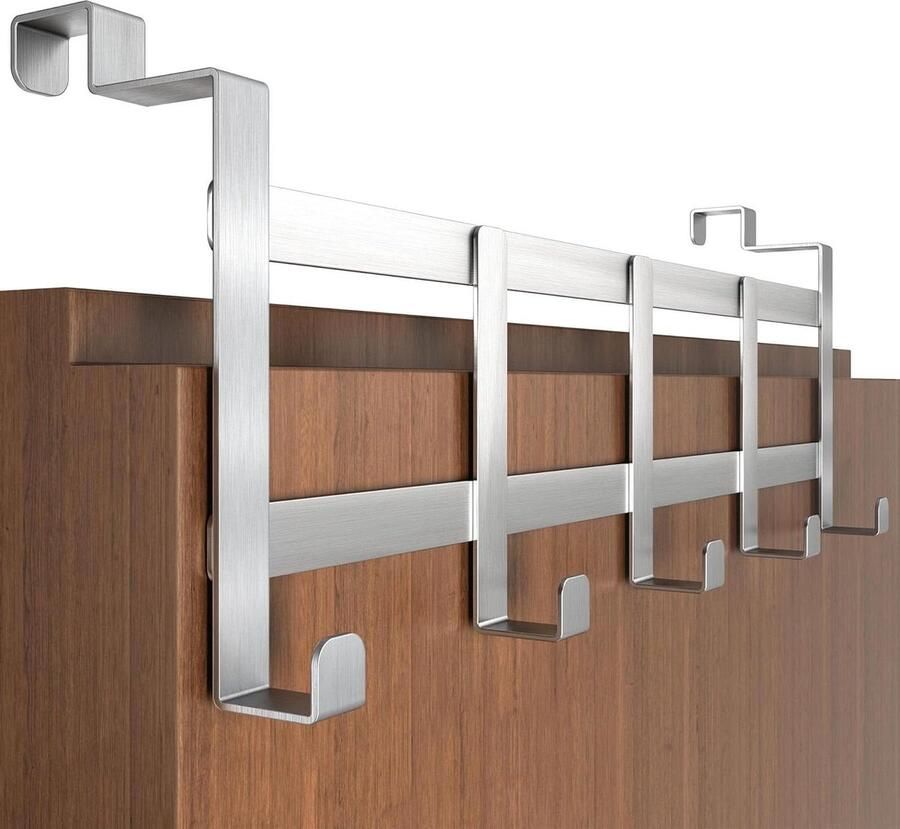 Roestvrij stalen deurkapstok om op te hangen ruimtebesparende deurhaken met antislip- en vilten pads