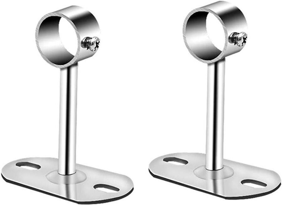 Titel: Roestvrij stalen kast Pole Sockets Dia. 32mm Hoogte 200mm Garderobe Pijp Houder Hanger Closet Rod End Supports 2 Stks Kledingkast Accessoires van Hoge Kwaliteit