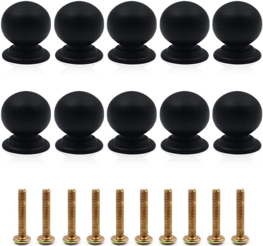 Roestvrij Stalen Kast Knoppen Ronde Trekgrepen 10 Stks Zwart Voor Meubels