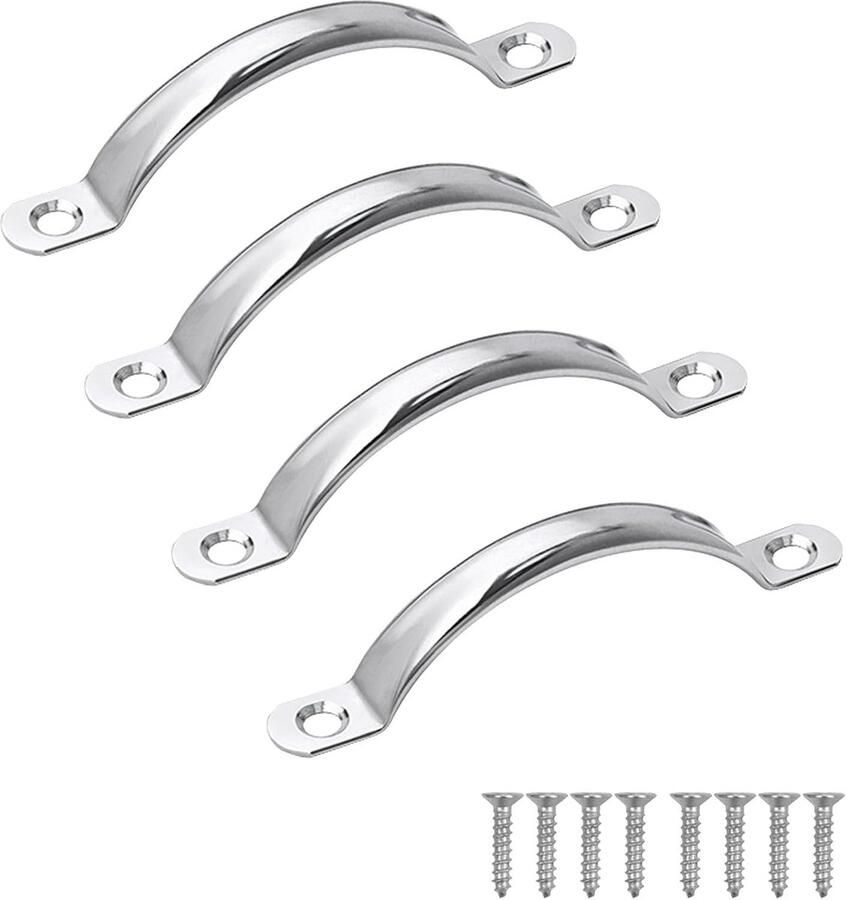 Roestvrij stalen kastgrepen modern en duurzaam 4 stuks