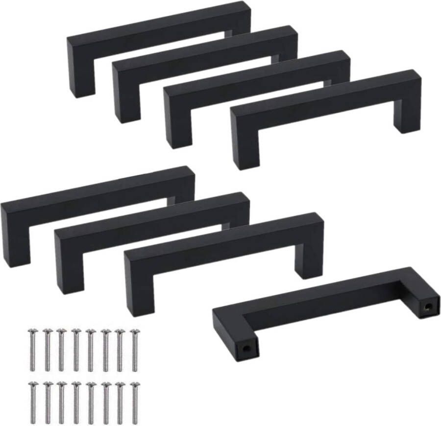 Roestvrij Stalen Keukenkast Deurklink T-Bar Handvat 128mm Gatafstand Set van 8 Geschikt voor Garderobe Deuren en Keukenlades