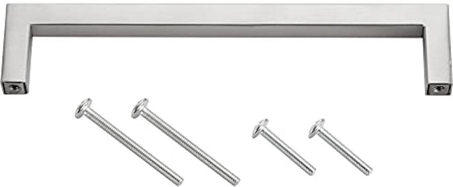 Roestvrij Stalen Meubelgreep 160mm Geborsteld Vierkant Profiel 10 x 10 mm Duurzaam Ontwerp voor Keuken en Badkamer