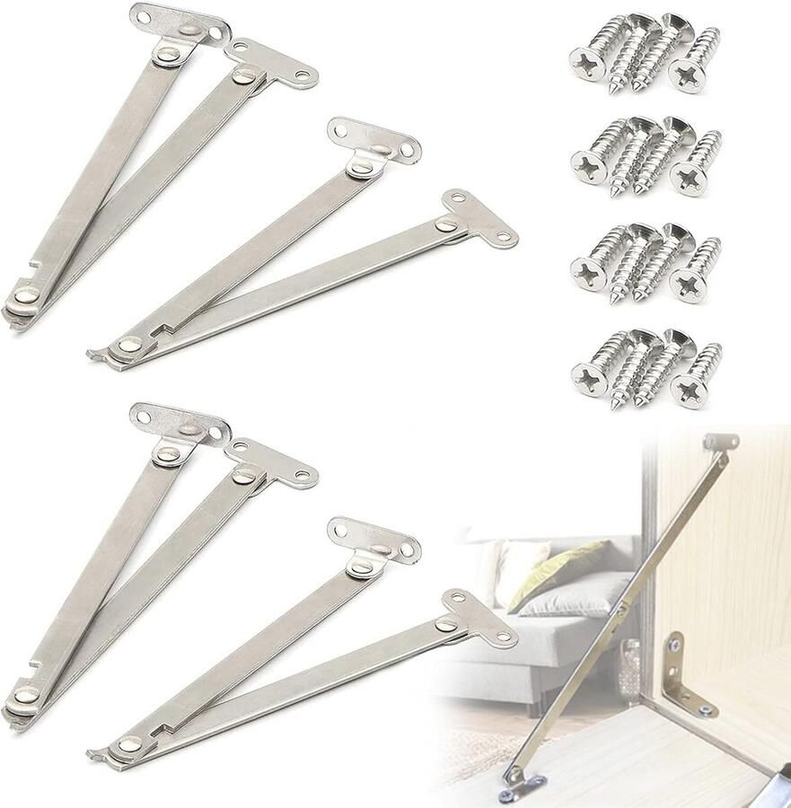 Roestvrij Stalen Scharnieren voor Meubelkleppen 4 Stuks
