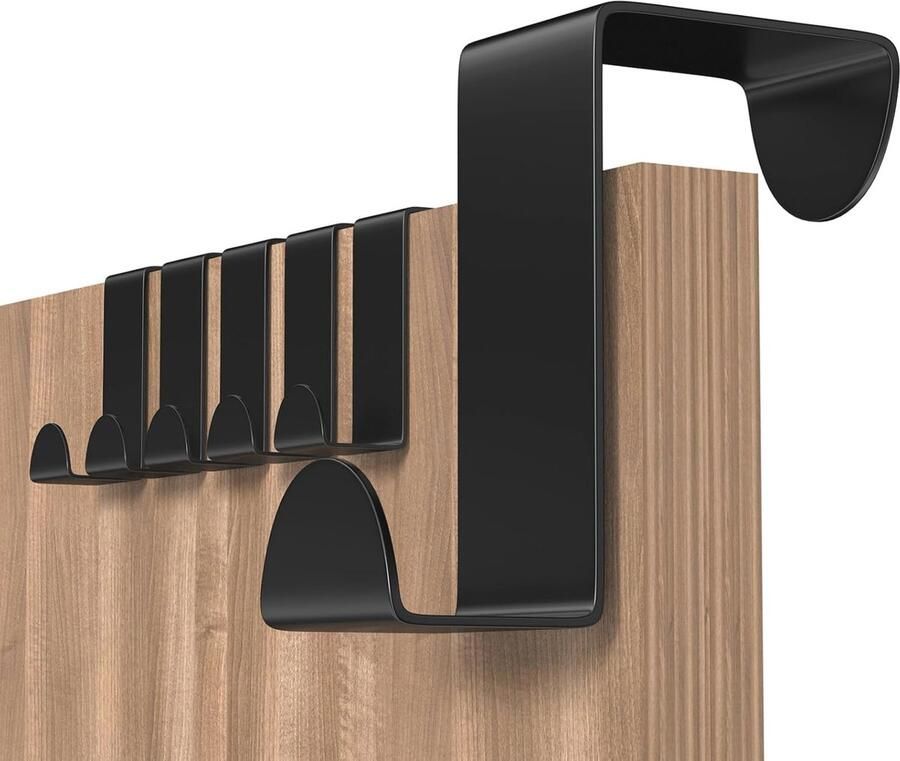 Roestvrijstalen Deurhaken 6-pack Ruimtebesparende Overdeurhangers voor Slaapkamer Badkamer en Keuken