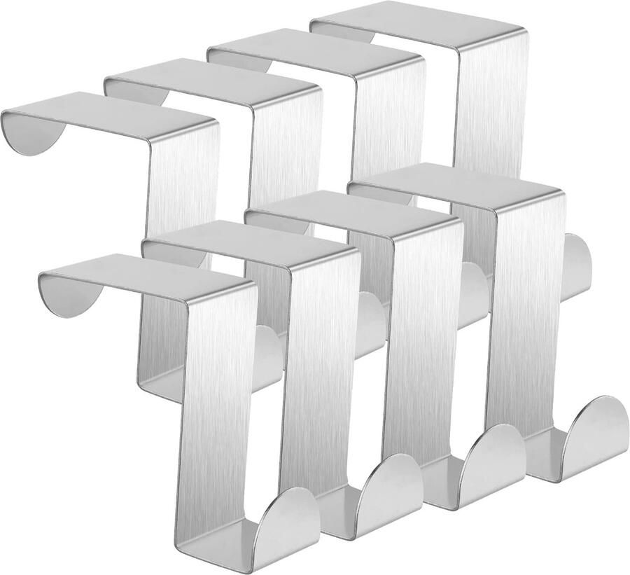 Roestvrijstalen Deurhaken 8 Stuks Zware Wandhangers voor Organisatie Achter Deuren