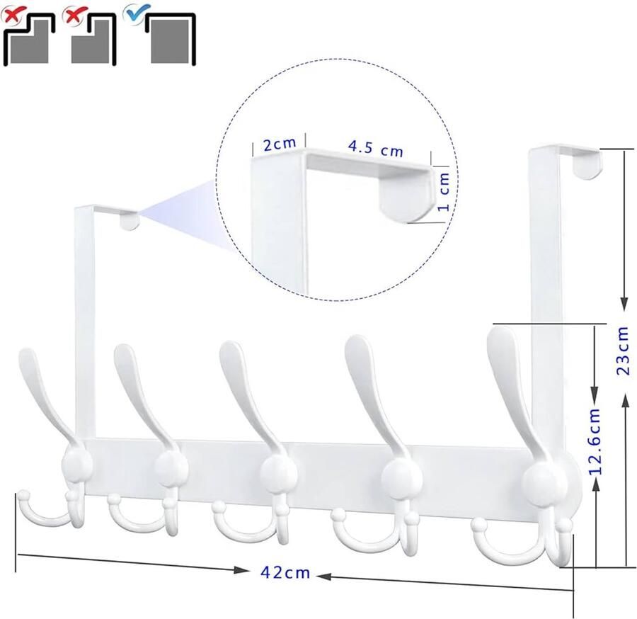 Roestvrijstalen Deurkapstok 15 Haken Duurzaam 1 stuk