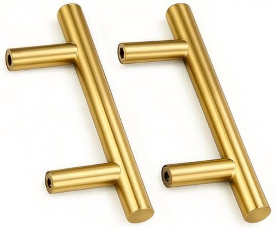 Roestvrijstalen Deurklinken 64mm Set van 2 Gouden Kast Handvatten