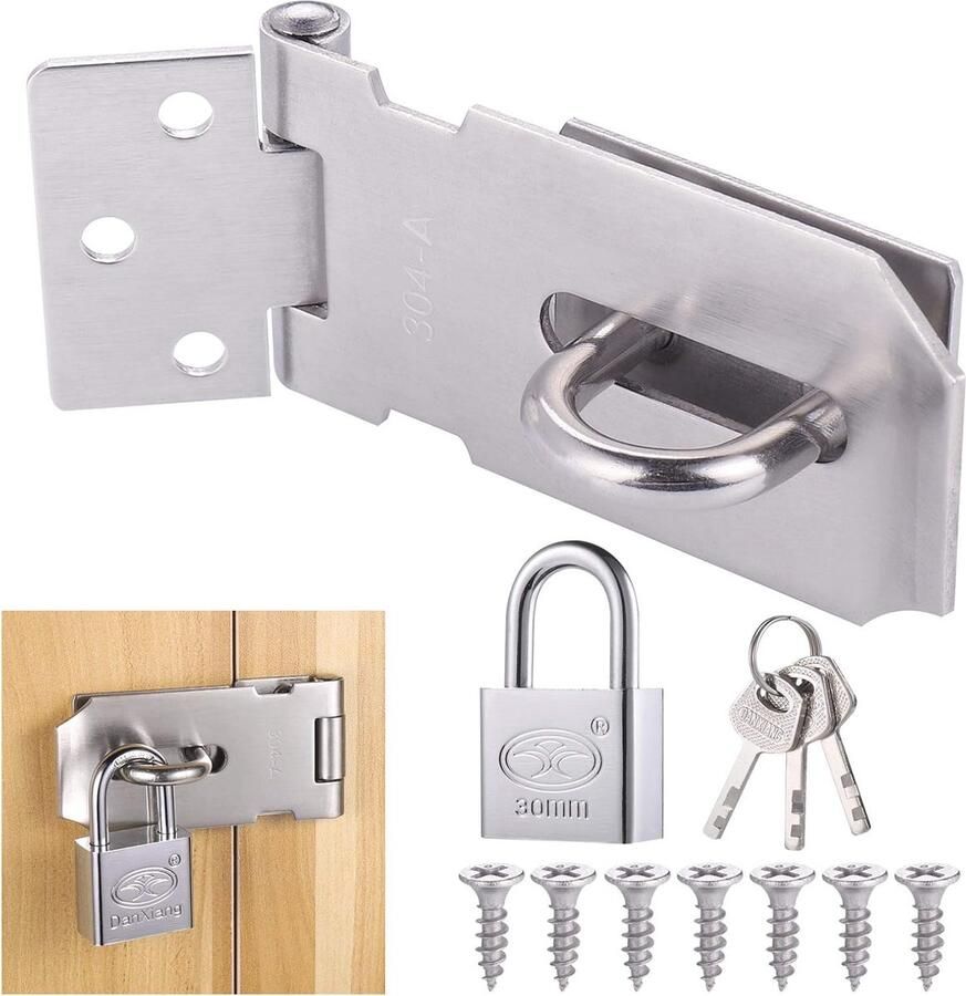 Roestvrijstalen Deurvergrendeling met Schroeven Veilig en Duurzaam Hangslot voor Binnen- en Buitentoepassing