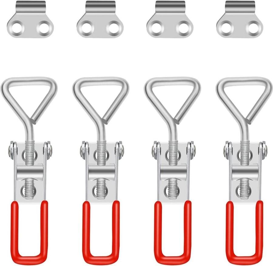 Roestvrijstalen deurvergrendelingen zware spansluitingen voor veilige vergrendeling duurzame hefboomvergrendelingen voor deuren kratten kasten en laden set van 4 stuks