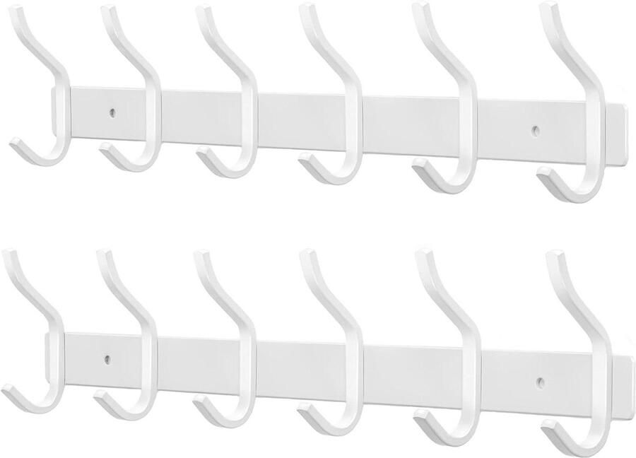 Roestvrijstalen garderobehaken met 6 haken wandhaaklijst voor slaapkamer en badkamer