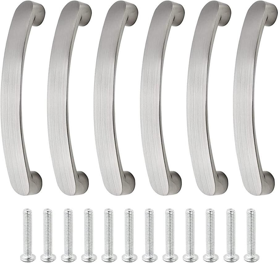 Roestvrijstalen handgrepen voor keukenkasten kastgrepen 6 stuks