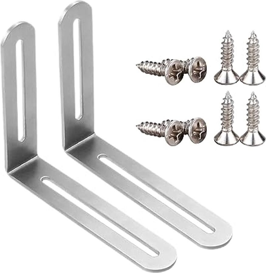 Roestvrijstalen hoekklemmen 2 stuks 90 graden L-vormige hoekverbinder voor meubelconstructie