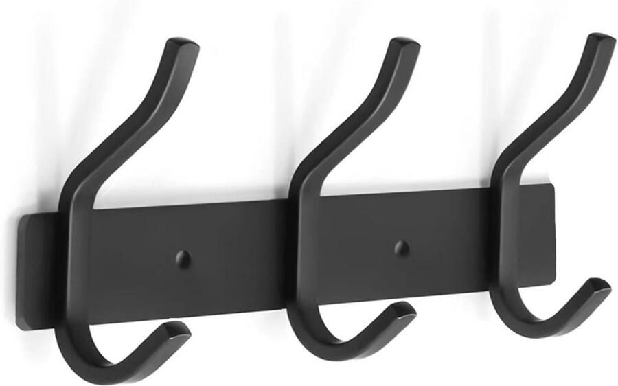 Roestvrijstalen Kapstok met 3 Haken voor Wandbevestiging Multifunctionele Wandhaken voor Slaapkamer Badkamer en Entree