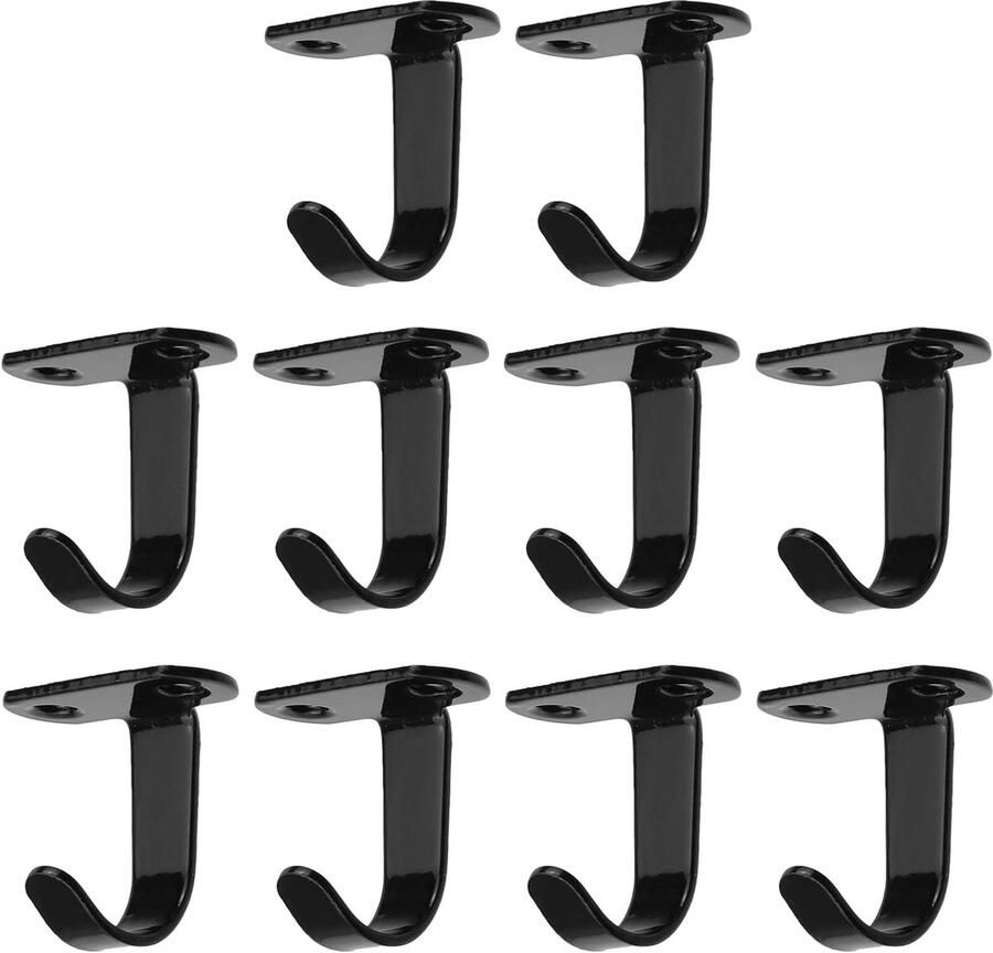 Roestvrijstalen kapstokhaak 10 Stuks Haakjes RVS Onder de plank Bevestiging aan plafondhaken Topmontagehaken Handdoek Kleedkledinghaak Jas haak Sleutelhaak Wandhaak Muurhaak Voor badkamer Keukenkast 33*35*20mm Zwart