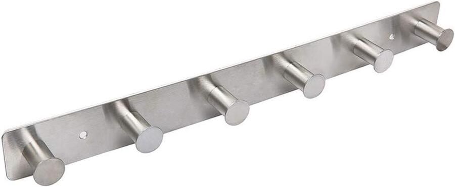 Roestvrijstalen Kapstokhaken Muur Gemonteerd 6 Hangers Geborsteld