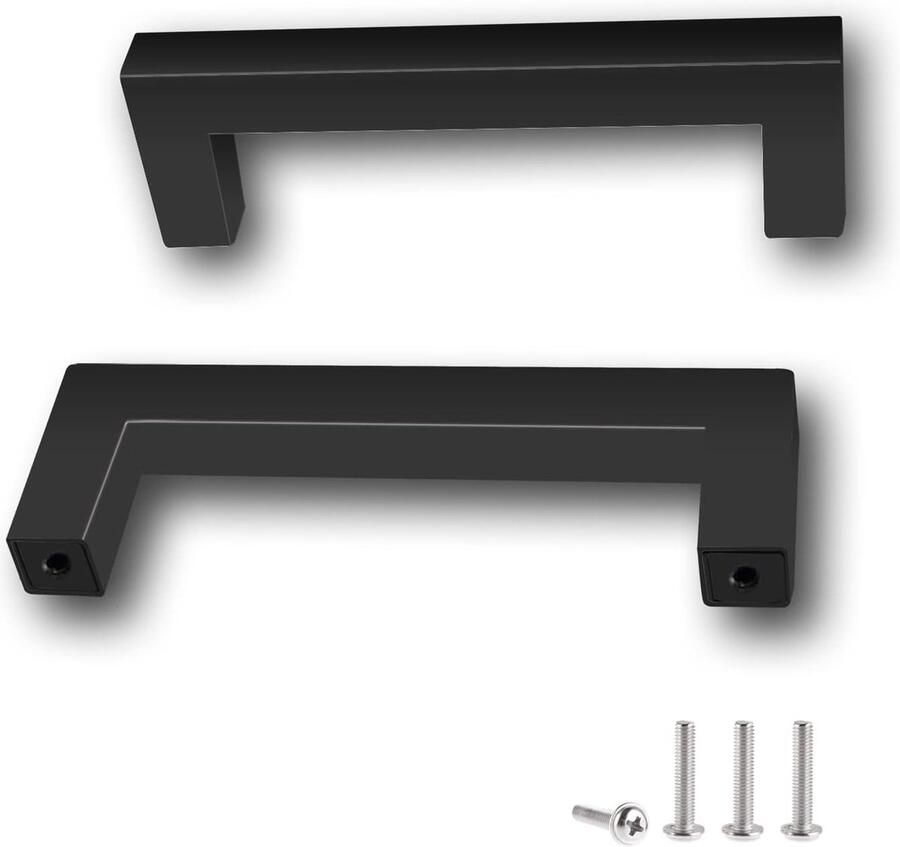 Roestvrijstalen kastgrepen Zwart 2 stuks Gatafstand 96 mm