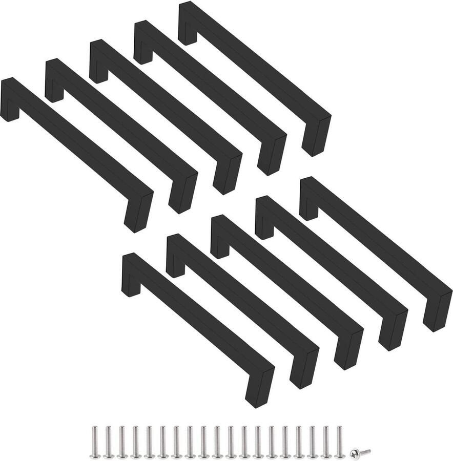 Roestvrijstalen kastgrepen Zwarte deurknoppen Trek meubelgreep voor ladekast Keuken Huisdecoratie 160 mm gatafstand cabinet handle black