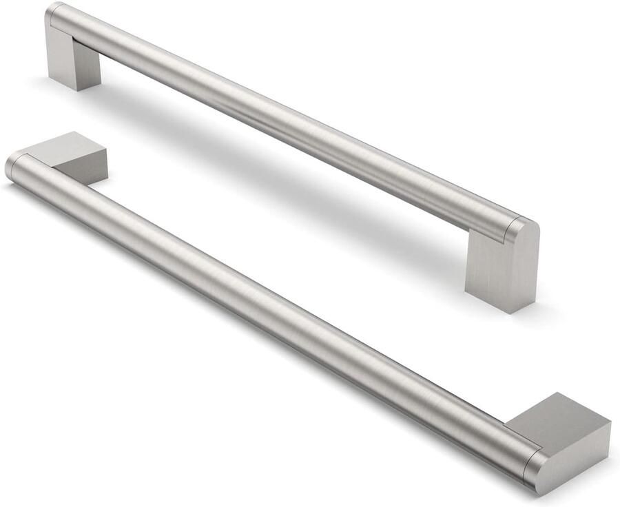 Roestvrijstalen kasthandgrepen 256 mm 10 stuks geborsteld nikkel