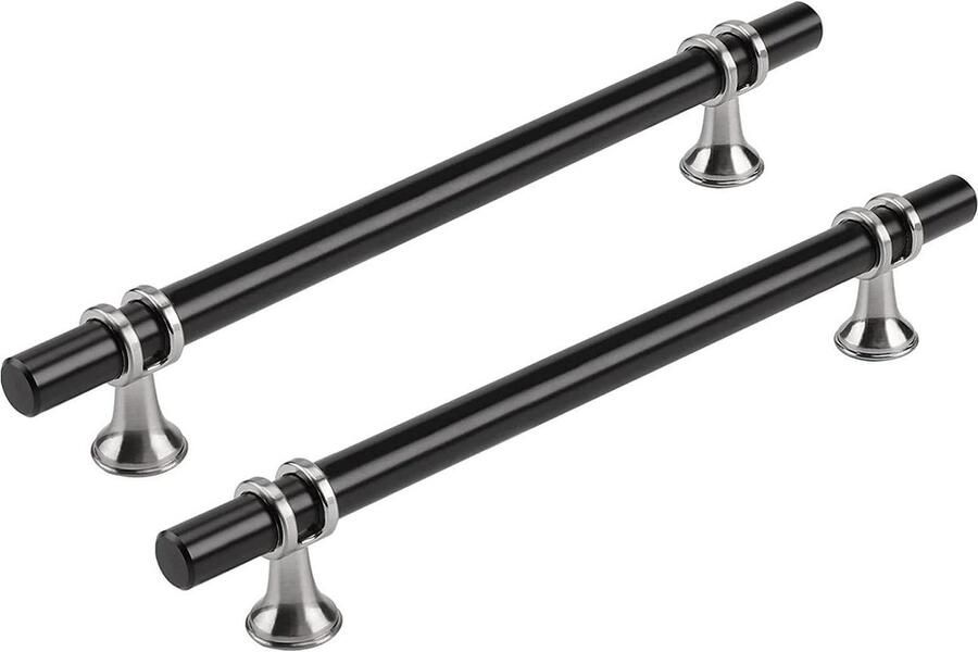 Roestvrijstalen keukenkast handgrepen set van 6 zwart 192mm cabinet handle black