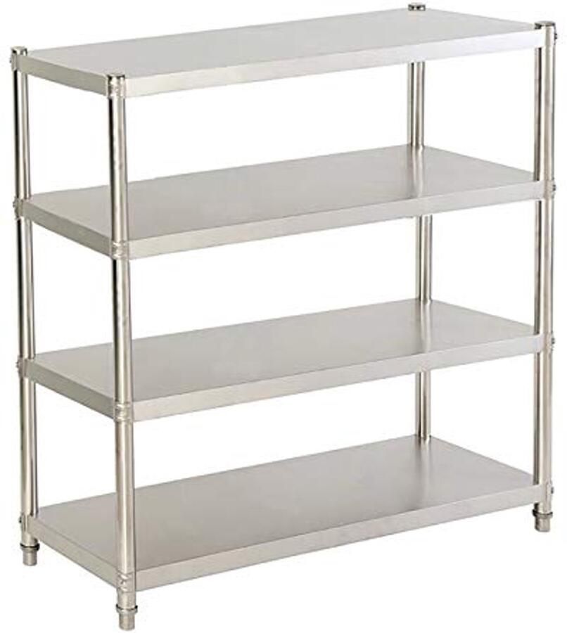 Roestvrijstalen Keukenrek en Opslagrek Heavy Duty Metalen Rek voor Thuis en Garage 120 x 40 x 150 cm