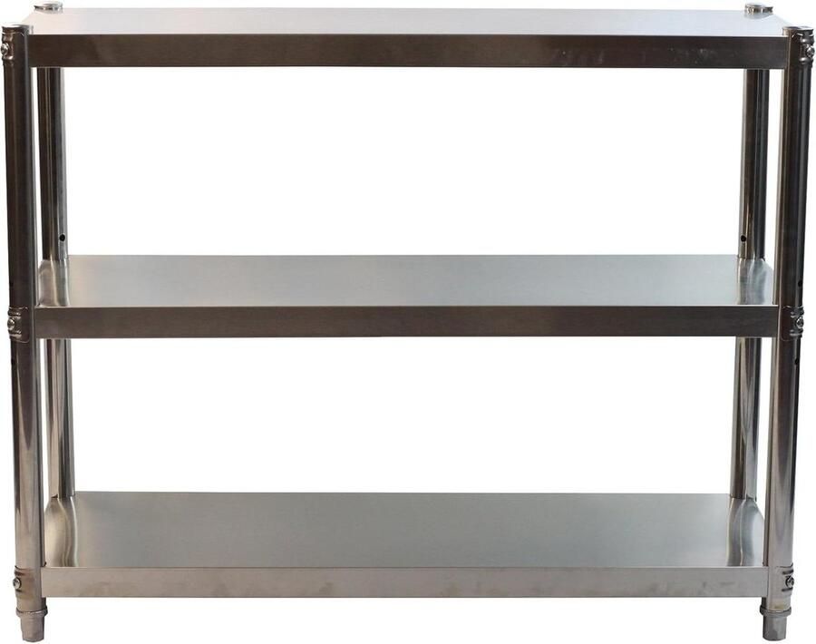 Roestvrijstalen keukenrek Hygiënische keukenopslagoplossing 3 niveaus klein formaat 60x80cm keukenblok