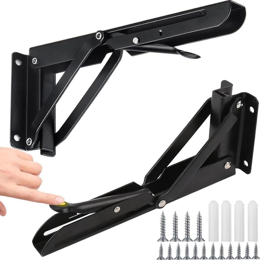 Roestvrijstalen klapconsole 500 mm zware belasting klaphoek klapscharnieren tafelbladen vergrendeling wandmontage klaptafel wandmontage